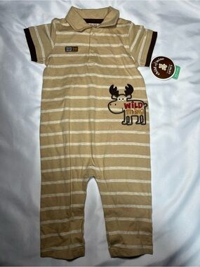 Carter’s Child of Mine Romper 6-9M Moose Wild Thing Short Sleeve NWT Baby